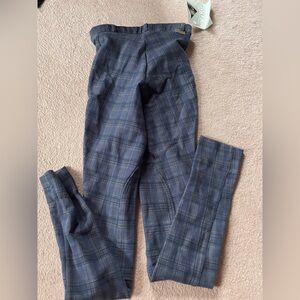BBWT Dublin blue plaid knee patch breeches